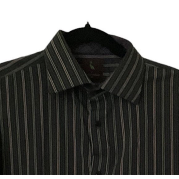 TAILORBYRD Mens Multi Color Striped Long Sleeve Shirt Size XL Contrasting Cuffs - Picture 14 of 16